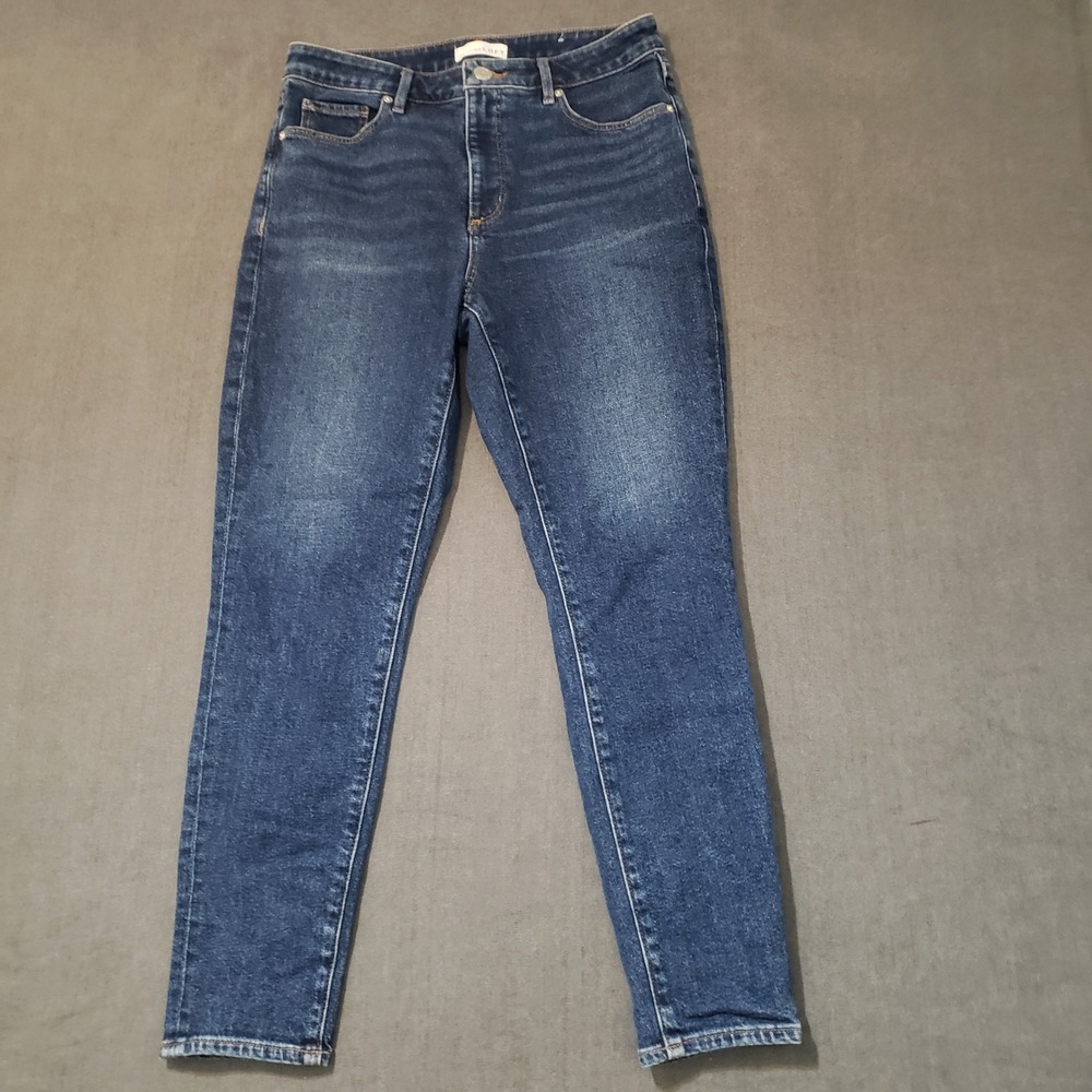 LOFT Skinny Ankle Jeans Womens 8/29 Blue Curvy High Waist Stretch Denim
